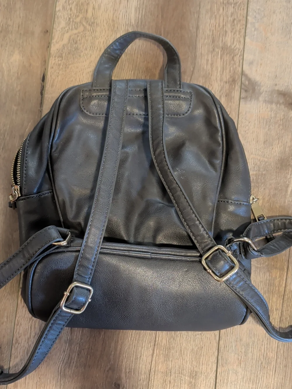 Madison West Gray Vegan Leather Mini Backpack